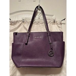 Michael Kors purple Jet Set tote purse